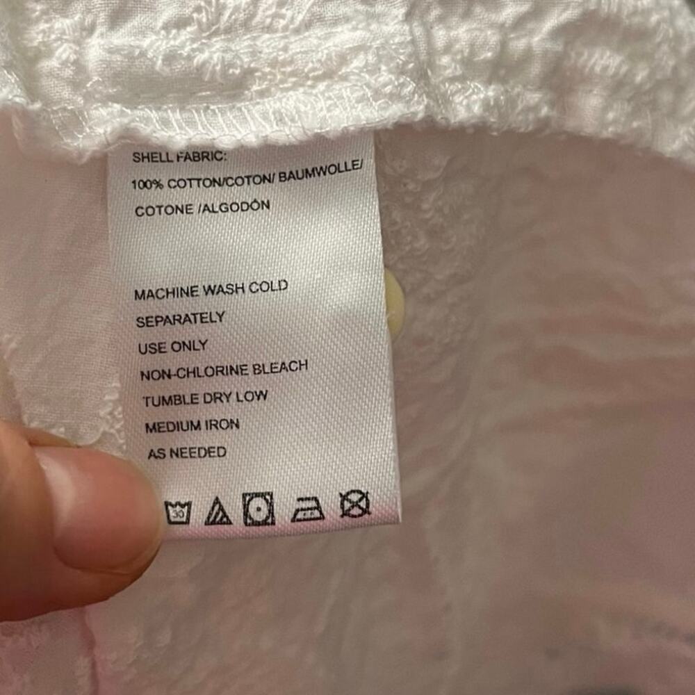 Anthropologie Isabella Sinclair White Embroidered Lace Blouse Button Up Boho M - Picture 7 of 11